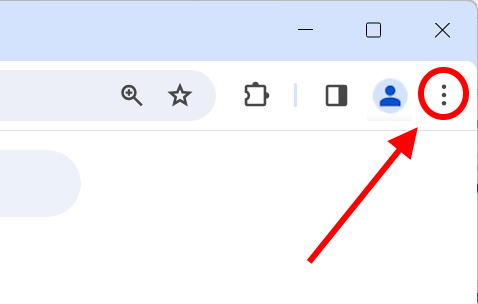 The Menu button in the Google Chrome browser